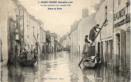 Inondations à Oudon en 1910
