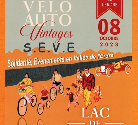 Affiche Erdre auto vélo vintage | Joué-sur-Erdre