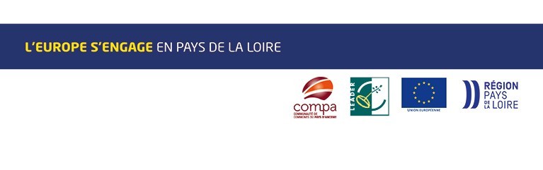 Logos COMPA, LEADER, Union Européenne et Région Pays de la Loire