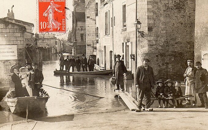 Inondations à Ancenis en 1910 Carte postale des inondations d'Ancenis en 1910