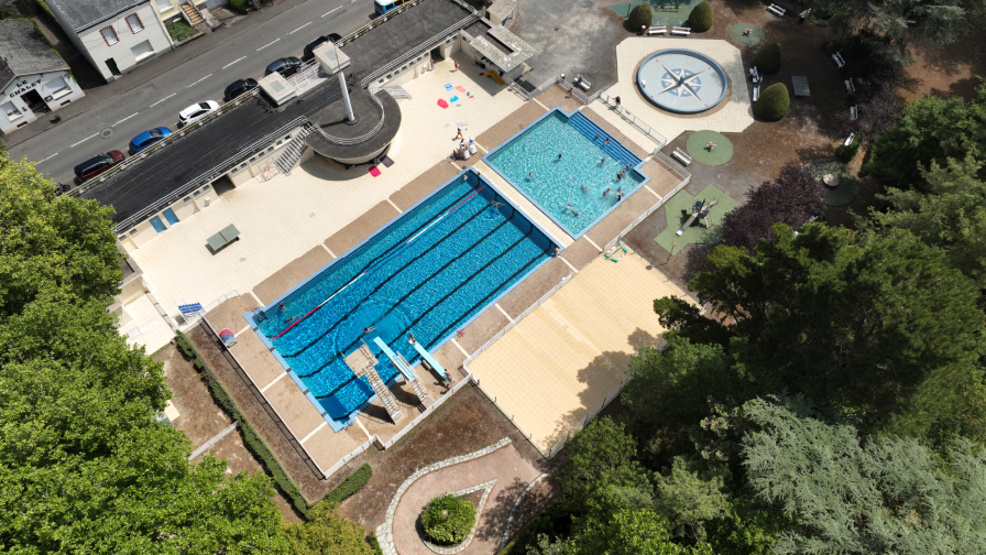Vue aérienne de la piscine Braud - Vallons-de-l'Erdre Vue aérienne de la piscine Braud - Vallons-de-l'Erdre