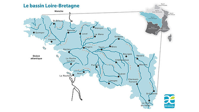 Carte du bassin Loire-Bretagne