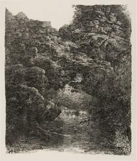 Rodolphe BRESDIN, Le Gave,1884, Lithographie sur papier contrecollé sur papier, 65 x 49,8 cm