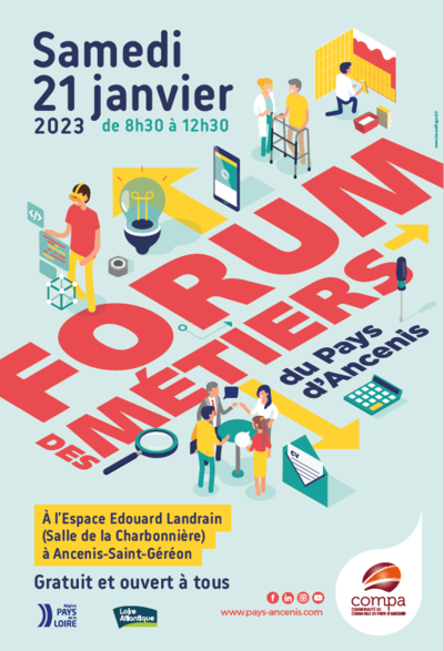 affiche du Forum des métiers du Pays d'Ancenis 2023