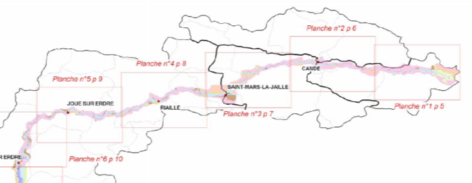 Carte des zones inondable de la vallée de l'Erdre sur le Pays d'Ancenis - 2012