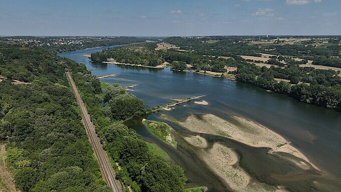 La Loire au Cellier Vue aérienne de la Loire