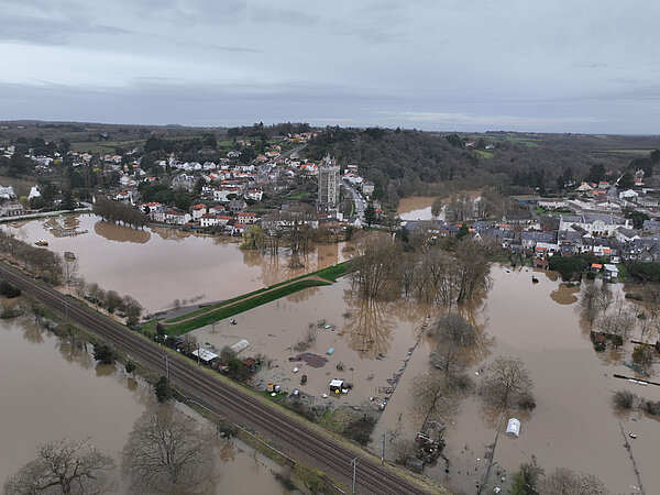 Crue de la Loire à Oudon le 20 février 2026
