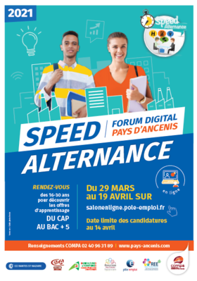 Affiche Forum digital Speed Alternance du Pays d'Ancenis 2021
