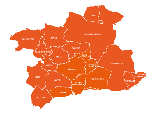Carte des communes du Pays d'Ancenis