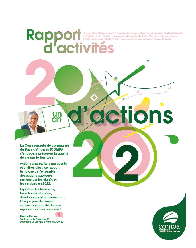Une du rapport d'activités 2022 de la Communauté de communes du Pays d'Ancenis
