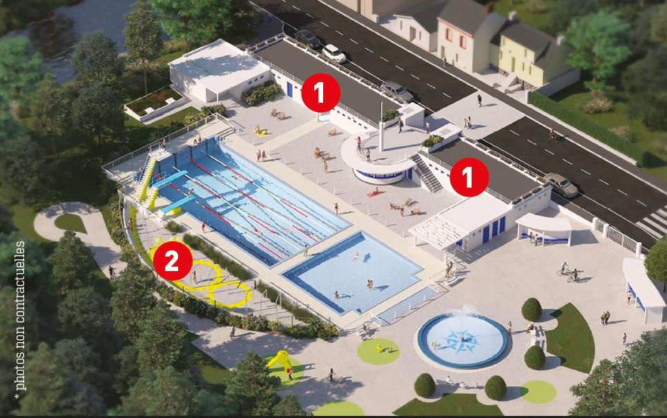 Projection de la piscine Alexandre Braud après travaux