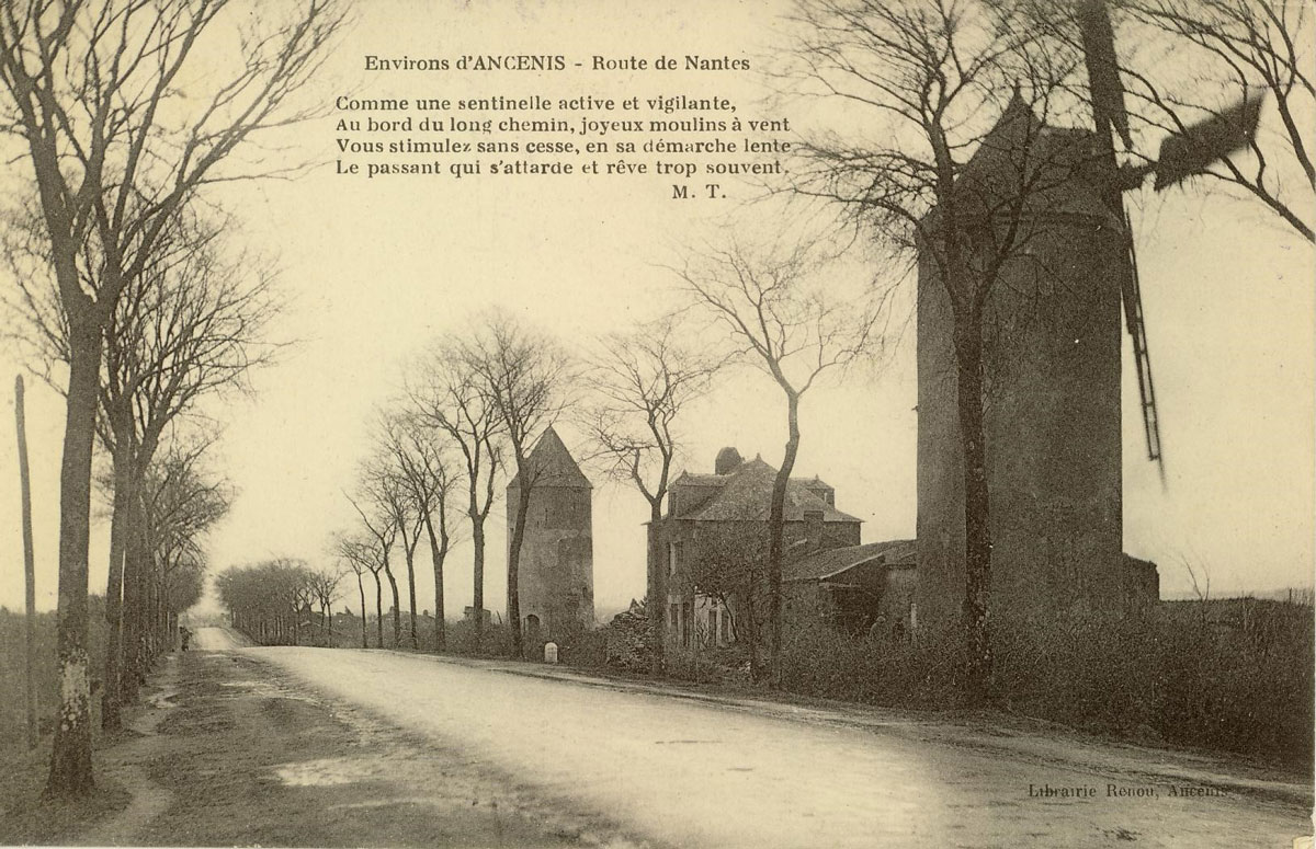 Carte postale de la route Paris-Nantes à Saint-Géréon